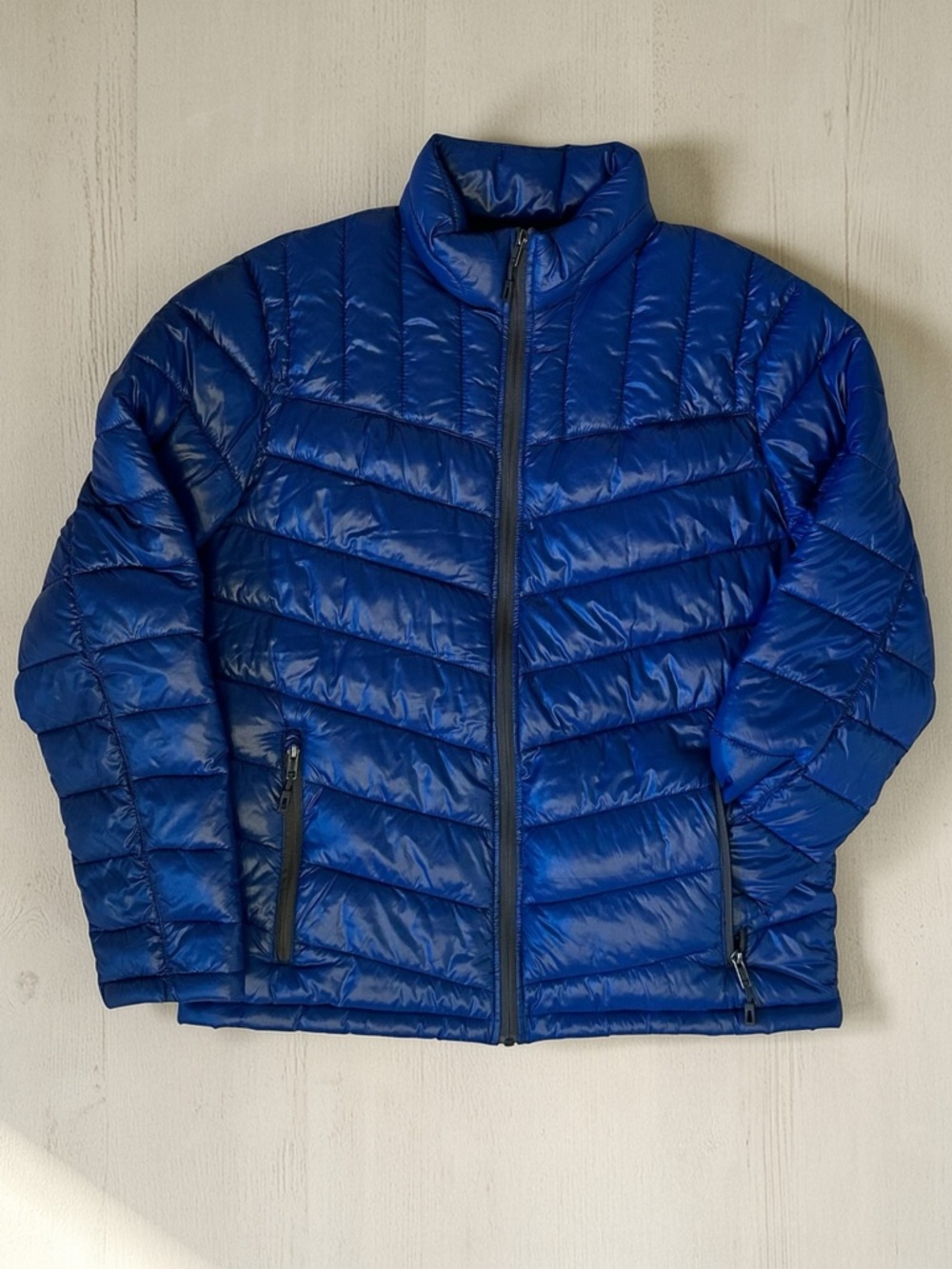 London Fog Blue Packable Puffer Jacket Size M